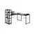 BOLZZ Ugaoni radni sto sa policama – Black LOFT ModernHome