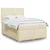 Vidaxl Box spring postelja z vzmetnico krem 140x190 cm blago