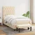 Vidaxl Box spring postelja z vzmetnico krem 80x200 cm blago