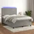 Vidaxl Box spring postelja z vzmetnico LED sv. siva 140x190 cm žamet