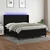 Vidaxl Box spring postelja z vzmetnico LED črna 180x200 cm blago