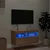 Zidni TV ormarić s LED svjetlima boja hrasta 80x30x40 cm