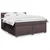 Vidaxl Box spring postelja z vzmetnico temno rjava 180x200 cm blago