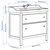 HEMNES / RUTSJÖN Post.umiv. s fiokama/umiv/slavinom, bela, 82x49x95 cm