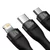 Polnilni kabel Baseus Flash Series II - 3v1 polnilni kabel iz USB v USB-C, Lightning in Micro USB priključke ter hitrim polnjenjem 100W - 1.2m - črn