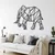 WallXpert metalni zidni ukras 5310, geometrijski slon, 90 x 60 cm, crni
