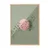 WallXpert uramljena slika 115234, ružičasto sunce i jato ptica na maslinastozelenoj pozadini, 30 x 40 cm, ram u boji prirodnog drveta