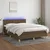 Vidaxl Box spring postelja z vzmetnico LED temno rjava 140x190cm blago
