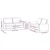 2-dijelni set sofa crni od tkanine
