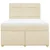 Vidaxl Box spring postelja z vzmetnico krem 160x200 cm blago