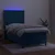 Greatstore Box spring postelja z vzmetnico LED temno modra 90x190 cm žamet