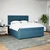 Vidaxl Box spring postelja z vzmetnico modra 180x200 cm žamet