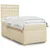 Vidaxl Box spring postelja z vzmetnico krem 90x190 cm blago