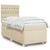 Vidaxl Box spring postelja z vzmetnico krem 80x200 cm blago