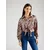 GUESS Bluza rjava/kapučino/črna