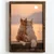 WallXpert uramljena MDF slika NAL009-46, dva psa na zidu gledaju zalazak sunca nad morem, natpis Always Together, 35,5 x 47 cm