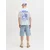 JACK & JONES Majica JORVACATION  modra / bela