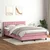 Box Spring krevet s madracem i LED ružičasti 140x220 cm baršun