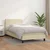 Vidaxl Box spring postelja z vzmetnico krem 80x200 cm umetno usnje