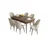 Hanah Home Set Trpezarijski sto i 6 stolica Roz, Krem-braon