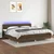 Vidaxl Box spring postelja z vzmetnico LED temno rjava 200x200cm blago