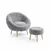 ATELIER DEL SOFA Fotelja i tabure Lida Grey