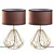 Opviq Set Stonih lampi Diamond-S-713, 25x25x43 cm, IP20, 2 komada, Braon-zlatne boje