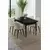 HANAH HOME Rasklopivi trpezarijski sto i stolice (5 delova) Asfel Black Marble Cream