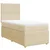 Vidaxl Box spring postelja z vzmetnico krem 100x200 cm blago