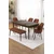 Hanah Home trpezarijski set Pir, sto, 4 stolice i klupa, ploča u dekoru drveta Baroque, terakota tkanina Babyface