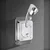 INF Adjustable No-Drill Shower Head Holder 2-Pack — Universal 4/5 Connector Black, (5000158281)