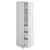 METOD / MAXIMERA Visoki element s fiokama, bela/Havstorp svetlosiva, 60x60x200 cm