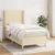 Vidaxl Box spring postelja z vzmetnico krem 100x200 cm blago
