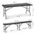 ModernHome Sklopivi set sto 180cm sa 2 klupe ratan, Braon
