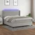 vidaXL Box spring postelja z vzmetnico LED sv. siva 160x200 cm blago