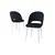 Hanah Home set trpezarijskih stolica Pane 6 kom, antracit tkanina Babyface, bele metalne noge