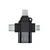 OTG adapter Techsuit SoundVoltX A17 4v1 USB-A v USB-C, Micro-USB, Lightning - črn