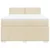 Vidaxl Box spring postelja z vzmetnico krem 140x200 cm blago