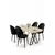 Hanah Home Trpezarijski set, 5 komada, Crni