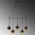 OPVIQ Yildo 6887 Visilica, E27, 5x40W, IP20, Crna