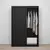 RAKKESTAD Garderober s kliznim vratima, crno-smeđa117x176 cm