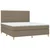Vidaxl Box spring postelja z vzmetnico LED taupe 160x200 cm blago