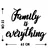 Wallity Zidna dekoracija Family Is Everything, 46x25cm, 64x22cm, Crna