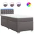 vidaXL Box spring postelja z vzmetnico siva 90x200 cm umetno usnje