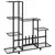 Stalak za cvijeće s kotačima 94,5 x 25 x 92,5 cm crni metalni