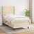 Vidaxl Box spring postelja z vzmetnico krem 80x200 cm blago