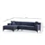 Atelier del Sofa Ugaona garnitura Petra L 145x69x88cm Plava