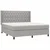 Vidaxl Box spring postelja z vzmetnico LED sv. siva 160x200 cm blago