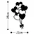 Atelier Del Sofa Zidna dekoracija Balloons, 21x35 cm, 1.5 mm, Crna