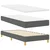 Vidaxl LED Box Spring Postelja z blazino Temno siva 80 x 200 cm blago